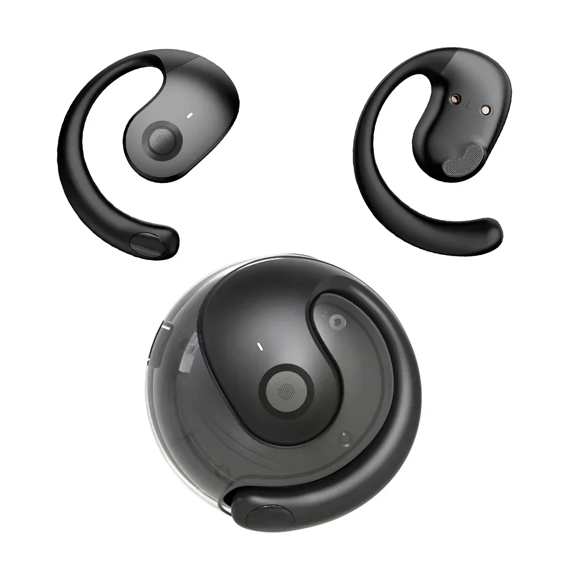 Headphones Wireless - Słuchawki TWS przezroczyste Bluetooth z wyświetlaczem,