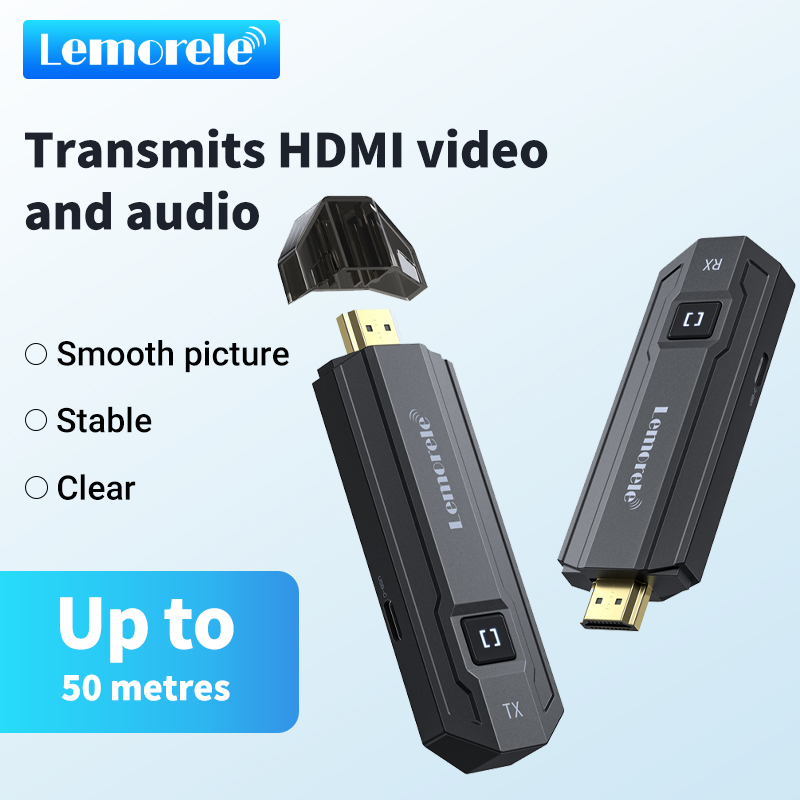 Hdmi Adapter - Bezprzewodowy nadajnik-odbiornik HDMI Lemorele, zestaw do