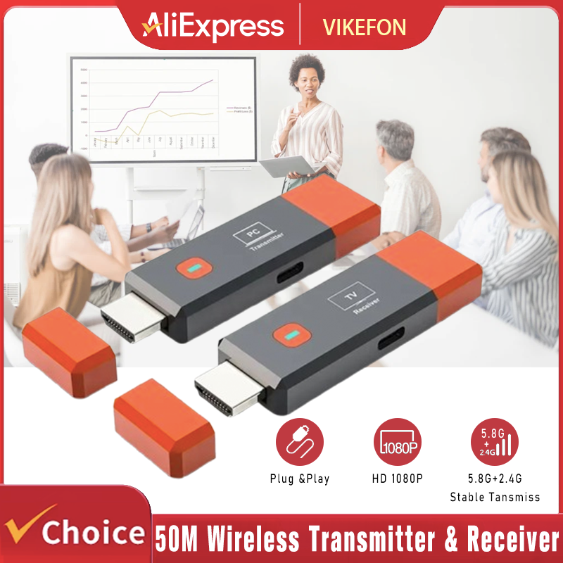 Hdmi Adapter - Bezprzewodowy nadajnik i odbiornik wideo 50M,